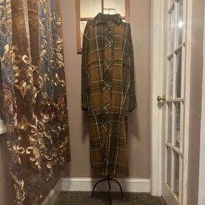We The Free Plaid It Duster ~ Free People ~ M ~ rare